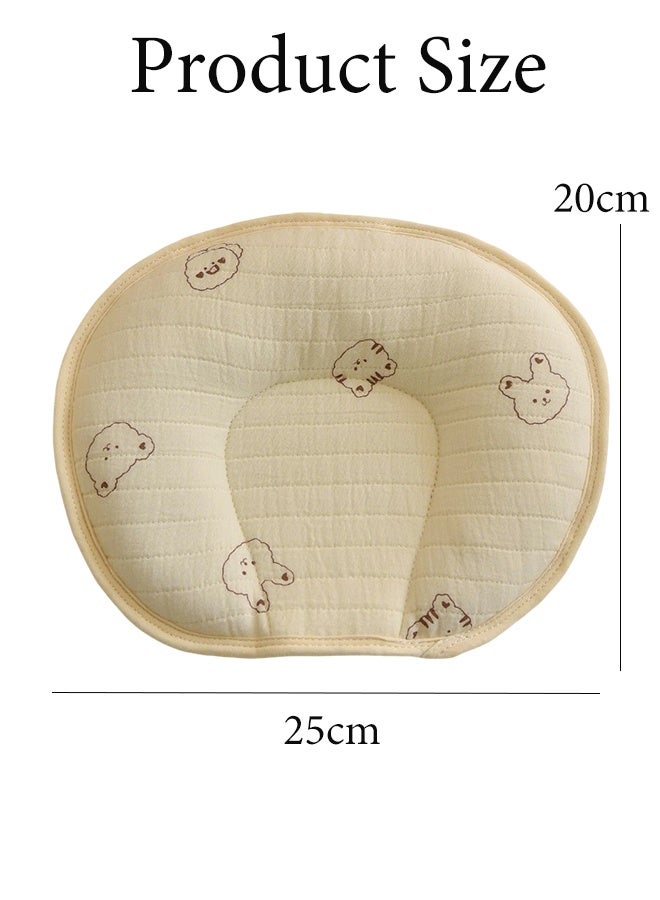 Baby Head Pillow, Baby's Head Shaping Pillow, Babies and Toddler Bedding, Baby Head protection Newborn Pillow, Cute Cartoon Bear Soft and Cozy, Breathable Bedding Set for Infants, Small Boys and Girls Prevent Flat Head - Image 2